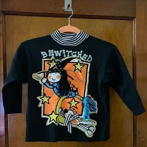 Vintage Bewitched Black Long Sleeve Kids Tee
